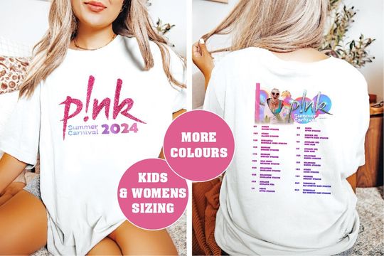 Pink T-Shirt, NEW DATES ADDED Summer Carnival Tour T-Shirt, Pink Australian Tour T-Shirt, Pink Tour Shirt, Pink Tour Tee, Pink Aussie Tour