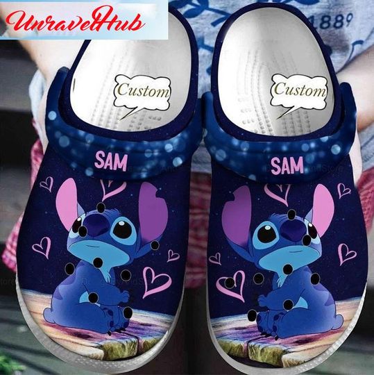 Personalized Lilo Stitch Crocband Clogs Shoes, Clog Shoes For Mini Kids, Clog Shoes For Men Women