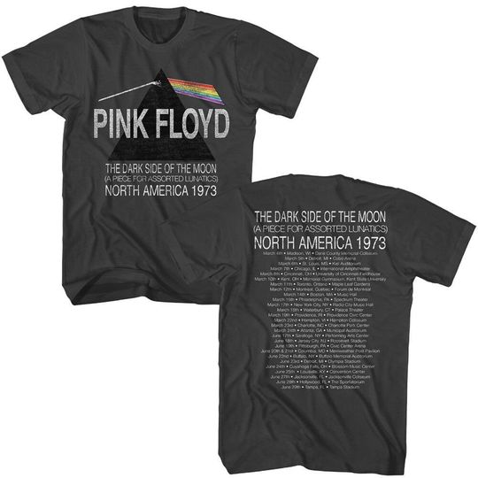 Pink Floyd North America 1973 2 Sides Smoke Adult T-Shirt