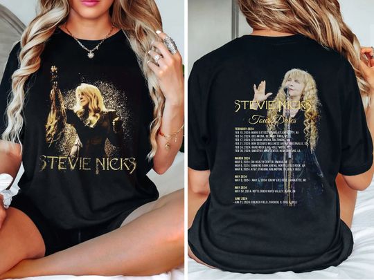 Stevie Nicks 2024 Live In Concert Shirt, Stevie Nicks 2024 Tour Double Side Shirt, Vintage Stevie Nicks Shirt Fan Gifts