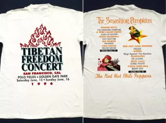 The Smashing Pumpkins' Tibetan Freedom' Concert 1996 T-Shirt Double Sided