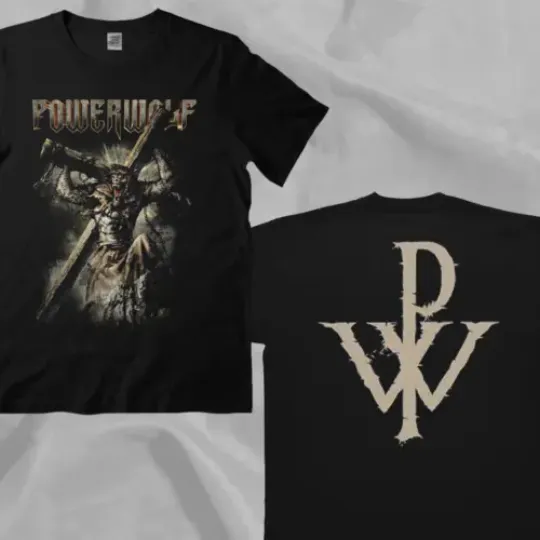 Powerwolf 2023 Full Size New Black Double Sided T-Shirt