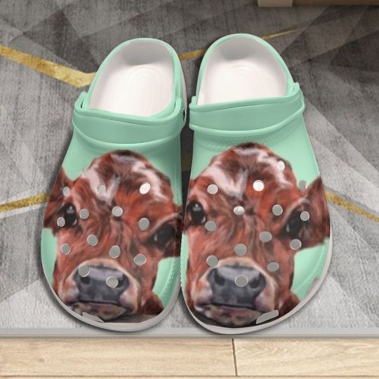 Cow Beef Shoes Fun All Over Print Clogs