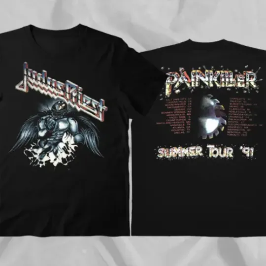 Judas Priest Painkiller 1991 Summer Tour Double Sided T-Shirt Cotton Allsizes