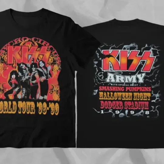 1998 KISS Alive Worldwide Tour Black Double Sided T-Shirt