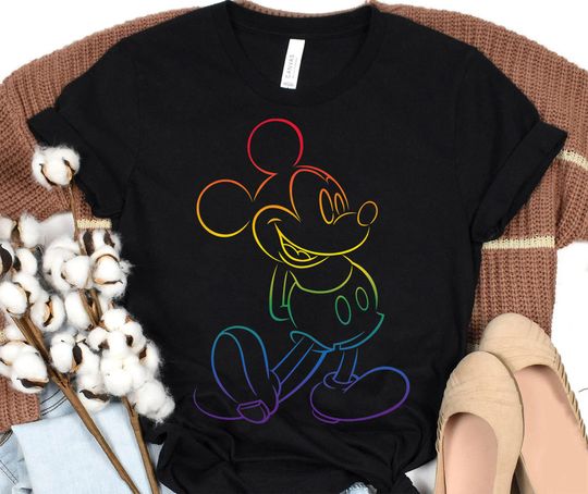 Disney Mickey Mouse Standing Pride Outline T-Shirt