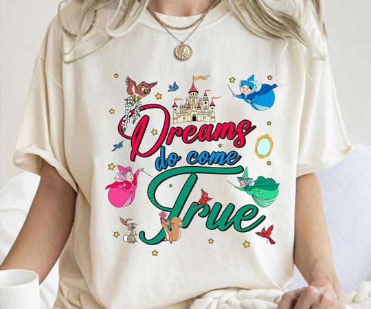 Dreams Come True Disney Sleeping Beauty Shirt, Good Fairies Flora Fauna Merryweather Shirt