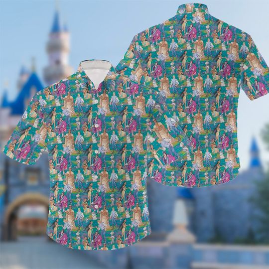 Princess Movie Hawaii Shirt, Princess Movie Button Up Shirt, Cartoon Hawaiian Shirt, Funny Shirt Gift, Magic World 3D All Over Print Shirt