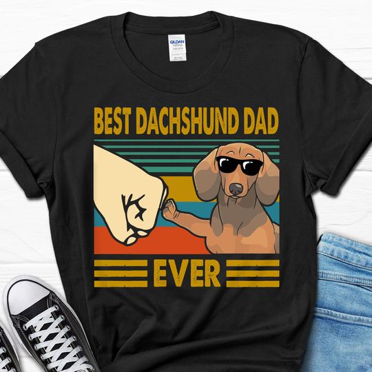Best Dachshund Dad Ever Shirt, Funny Mens Dachshund T-shirt
