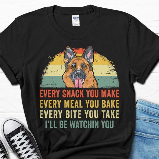 German Shepherd Funny Shirt, I'll Be Watching You German Shepherd T-shirt
