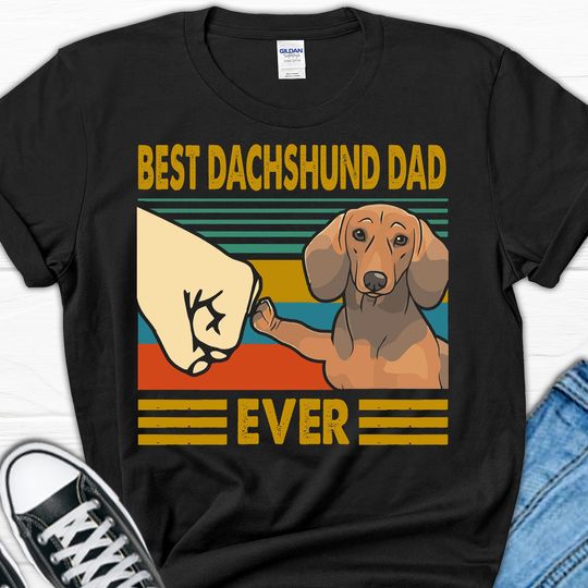 Best Dachshund Dad Ever Men's Shirt| Dachshund Dog shirt|