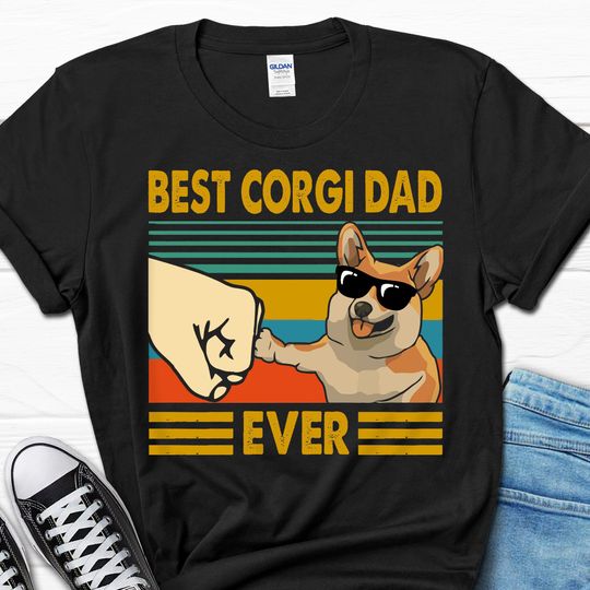 Best Corgi Dad Ever Shirt, Funny Mens Corgi T-shirt
