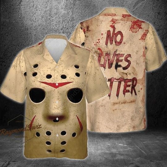 Jason Voorhees Hawaiian Shirt, No Lives Matter Shirt, Jason Voorhees Vacation Shirt, Button Down Shirt, Horror Movie Summer Shirt