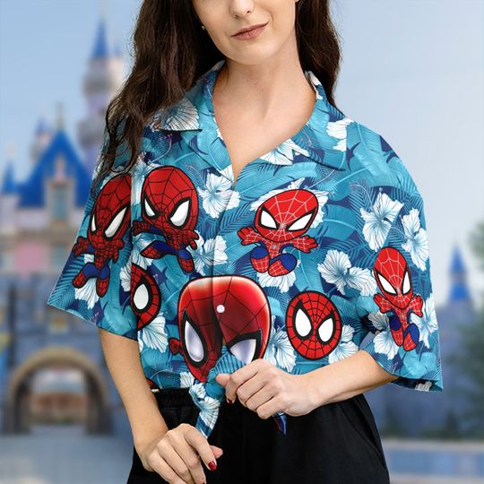 Comic Super Spider Shirt, Spider Superhero 3D All Over Printed Hawaiian Shirt, Hero Theme, Spider Tropical Hawaii Summer Vacation Shirt