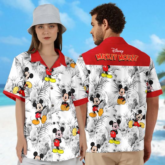 Nostalgic Mouse Character 3D All Over Printed Hawaiian Shirt, Cute Animated Mouse Aloha Shirt, Summer Vacation Shirt, Mouse Hawaii Shirt
