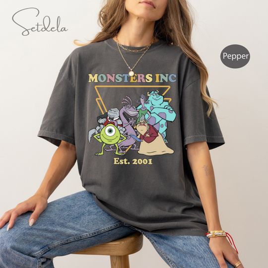 Monsters Inc Boo Mike Sulley Boo Door Mickey Balloon Floral Disney T-shirt