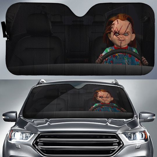 Chucky Car Sunshade Horror Halloween Car Sunshade Chucky Movie Horror Movie