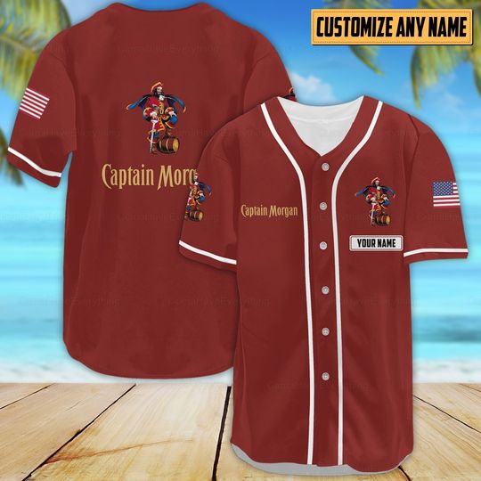 Custom Captain Morgan Baseball Shirt, Father's Day, Gift For Men