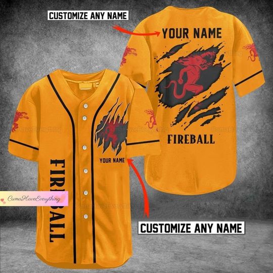 Custom Fireball Cinnamon Whisky Jersey, Father's Day, Gift For Men