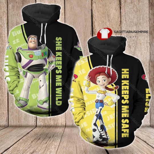 Custom Buzz Lightyear And Jessie Couple Hoodie, Toy Story Hoodie