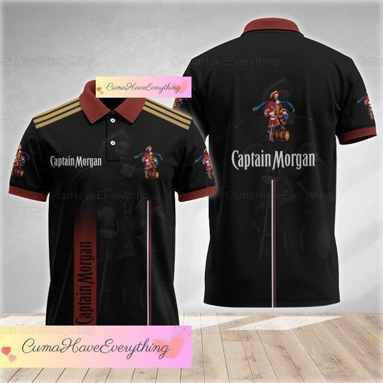 Captain Morgan Polo Shirt, Men's Polo Shirt, Gift For Men, Dad Gift
