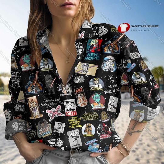 Star Wars Linen Shirt, Star Wars Shirt, Star Wars Button Down Shirt