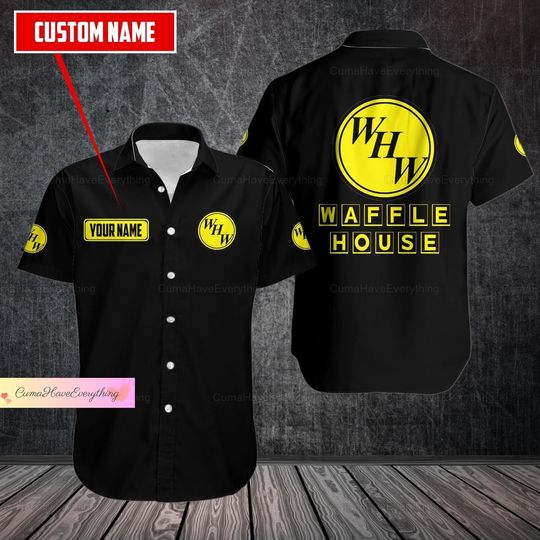 Custom Waffle House Hawaiian Shirt, Gift For Him, Husband Gift, Dad gift