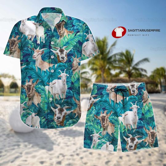Goat Hawaiian Shirt And Shorts, Goat Hawaiian Shirt, Goat Beach Shorts