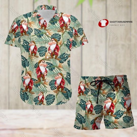 Grumpy Button Shirt And Shorts, Grumpy Hawaiian Shirt, Grumpy Beach Shorts