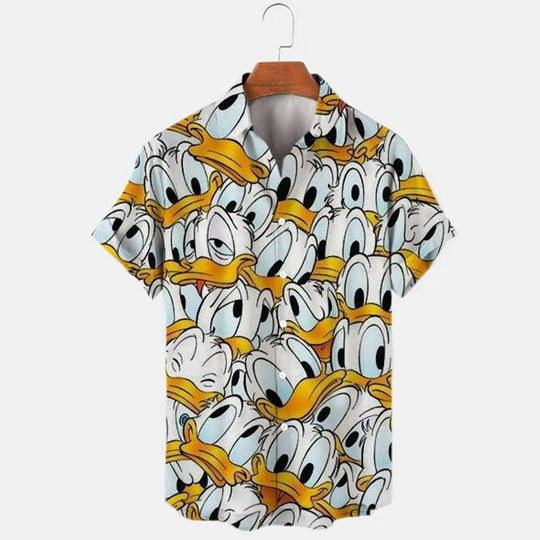 Disney Inspired Donald Pattern Hawaiian Shirt