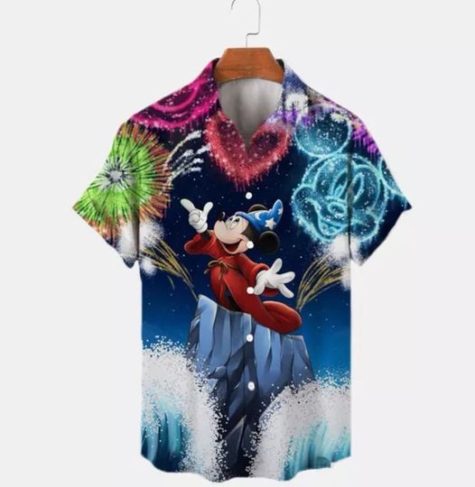 Fantasmic Mickey Disney Inspired Hawaiian Shirt