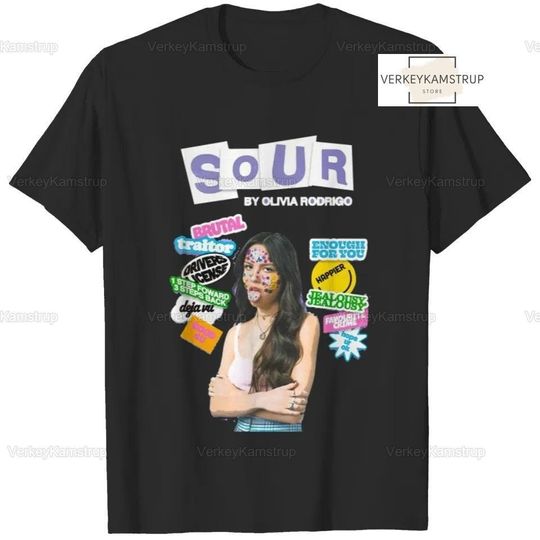 Vintage Olivia Rodrigo Sour Album T-shirt, Guts Tour 2024, Guts Tour Merch