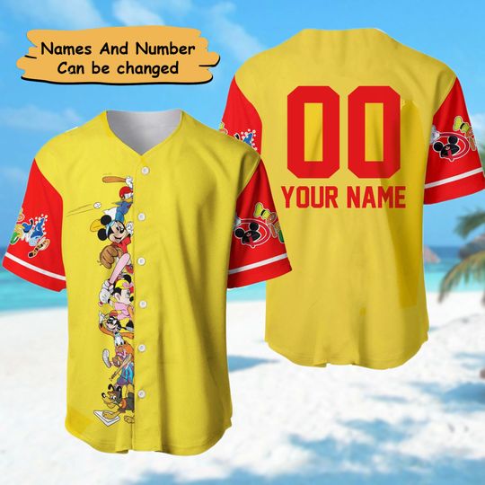 Personalized Mouse And Friends Baseball Jersey, Custom Mouse Jersey Team, Animal Cartoon Baseball Jersey