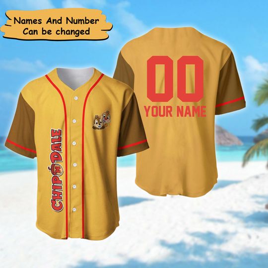 Personalized Animated Chipmunk Baseball Jersey, Chipmunk Disney Characters Baseball Jersey