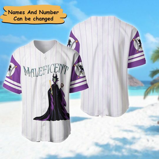 Custom Villain Baseball Jersey, Horror Disney Characters Baseball Jersey