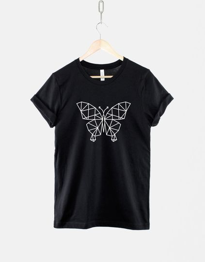 Geometric Butterfly T-Shirt - Geometric Butterfly Top - Animal Nature Shirt