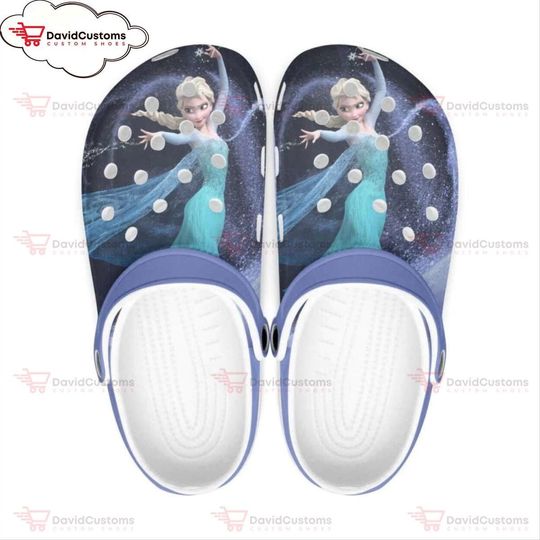 Frozen Elsa Cartoon  Shoes Clogs Custom Name, Personalized Your Name Clogs