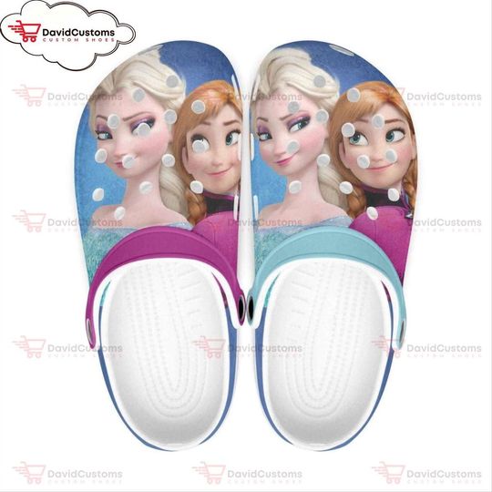 Frozen Clogs, Elsa, Women And Kids, Flip Flops. Birthday Gift Custom Name Personalized Clogs