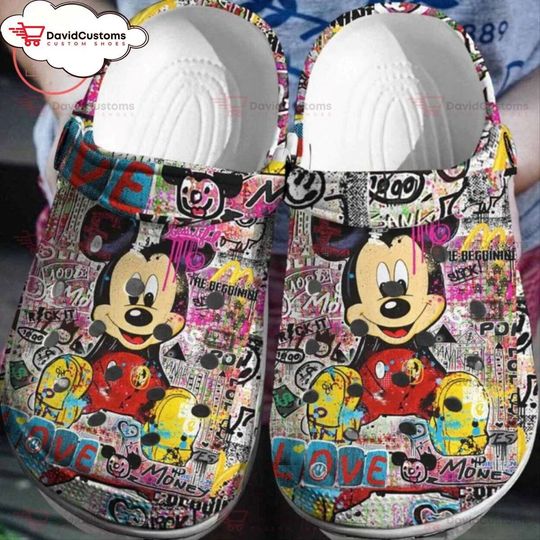 Exclusive Disney Mickey Fuzzy Comfy Clogs Footwear Unique Design, Personalized Your Name Clogs