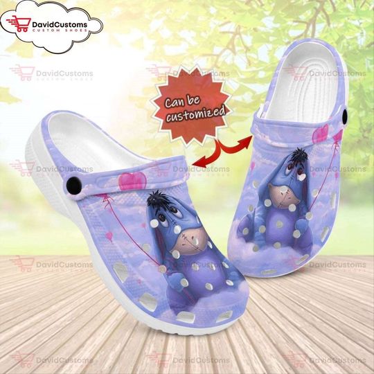 Eeyore Winnie The Pooh Clogs Birthday Gift For Movie Lovers, Personalized Your Name Clogs