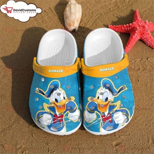 Donald Duck Adults Kids Clog Shoes For Men Women, Cute Animal Personalized Your Name Clogs