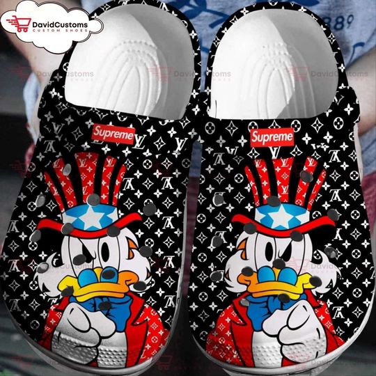 Donald Duck  3D Clog Shoes, Personalized Your Name Clogs