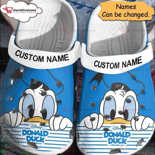 Donald Duck Cute Unisex Clogs Disney Sandal Design Summer Comfortwear, Personalized Your Name Clogs