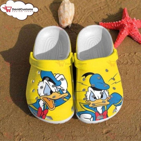 Donald Duck Disney  Clog Shoes, Personalized Your Name Clogs