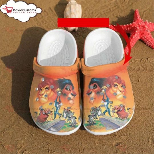 Dive into Wild Lion King Inspired Comfortable Rubber Clog Shoes, Personalized Your Name Clogs