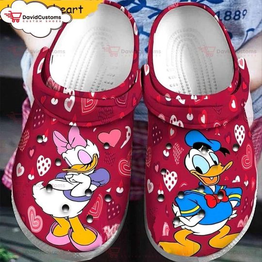 Donald and Daisy Duck Summer Disney Themed, Personalized Your Name Clogs