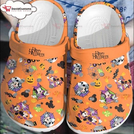 Dive into Festive Cartoon World Halloween Mickey Mouse Inspired Classic Clog, Personalized Your Name Clogs