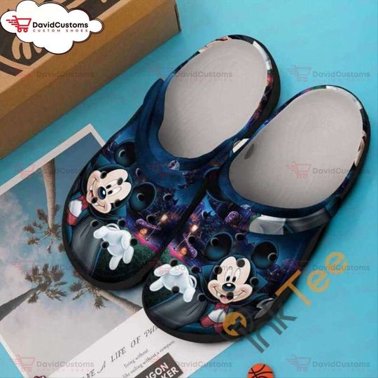 Dive into Halloween Mickey Mouse Vampire Themed Classic Clog Footwear Design, Personalized Your Name Clogs