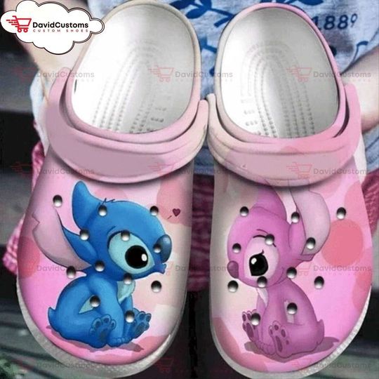 Dive into Nostalgia Lilo Stitch Inspired Comfortable Classic Clog Design, Personalized Your Name Clogs