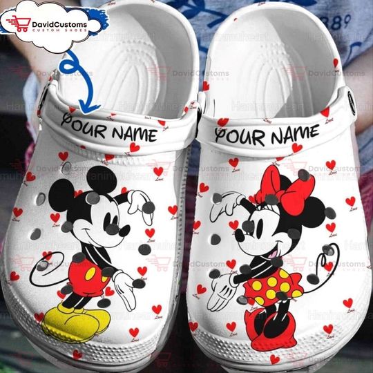 Disney's Mickey and Minnie Classic Casual Beach Personalized Your Name Clogs